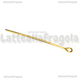 50 Chiodi o Spilli con asola in metallo dorato 35x0.7mm