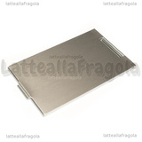 Specchio in metallo argentato rettangolare 85x50mm