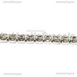 1 Metro Catena in Acciaio Inox Strass Cristal 4mm
