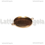 Connettore Tondo in Acciaio Inox Oro Rosa per cammeo 18mm