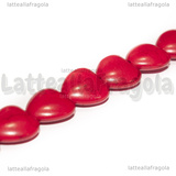 Cuori in Pasta di Turchese Rosso 12x12x5mm filo 39cm