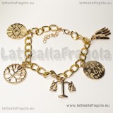 Bracciale charms Divergent in metallo dorato