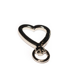 Gancio Cuore Portachiavi in metallo argentato 38x26mm