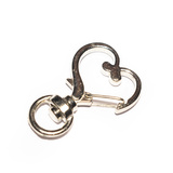 Gancio Cuore Portachiavi in metallo argentato 35x24mm