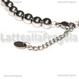Base Bracciale con Sfere in Acciaio Inox 5x6mm
