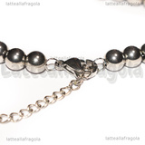 Base Bracciale con Sfere in Acciaio Inox 5x6mm