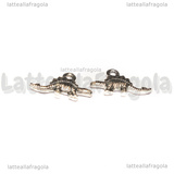 Charm Dinosauro Stegosauro in metallo argento antico 9.5x16x2.5mm