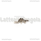 Charm Dinosauro Stegosauro in metallo argento antico 9.5x16x2.5mm