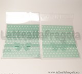 10 buste in plastica Fiocco Azzrro Tiffany con bordo adesivo 10x8cm