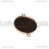 Connettore Tondo in Acciaio Inox Oro Rosa per cammeo 25mm