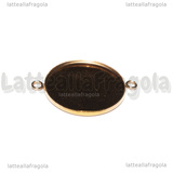 Connettore Tondo in Acciaio Inox Dorato per cammeo 30mm