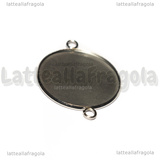 Connettore Tondo in Acciaio Inox per cammeo 25mm