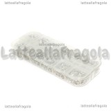 Scatola 800 anellini apribili toni argentati misure 4-10mm