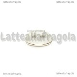 Bottone in Ottone Silver Plated 14x10mm