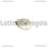 Bottone in Ottone Silver Plated 14x10mm