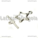 Chiusura composta Stella in metallo argento antico 21x16mm