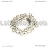 Base Ovale in metallo Argentato per 18x13mm