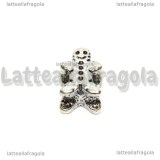 Gingerbread foro largo in metallo argento antico 14x10mm