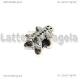 Gingerbread foro largo in metallo argento antico 14x10mm