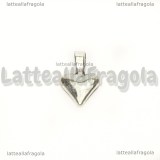 Portapendente Cuore da incollare in metallo argento antico 15.5x9.5mm