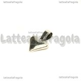 Portapendente Cuore da incollare in metallo argento antico 15.5x9.5mm