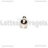 5 Terminali a Coppa in Acrilico argentato 12.5x8mm