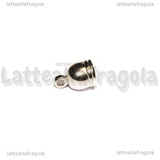 5 Terminali a Coppa in Acrilico argentato 12.5x8mm