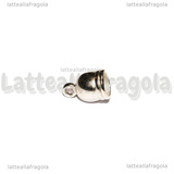 5 Terminali a Coppa in Acrilico argentato 12.5x8mm