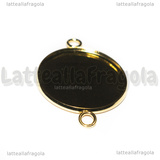 Connettore Tondo in Acciaio Inox Dorato per cammeo 25mm
