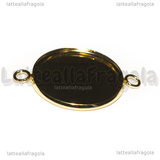 Connettore Tondo in Acciaio Inox Dorato per cammeo 25mm