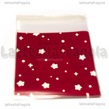 10 buste in plastica Babbo Natale con bordo adesivo 13x10cm