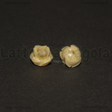 Rosa in Corallo Sintetico Avorio con foro cieco 10x10x8.5mm