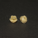 Rosa in Corallo Sintetico Avorio con foro cieco 10x10x8.5mm