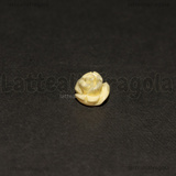 Rosa in Corallo Sintetico Avorio con foro cieco 10x10x8.5mm
