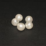5 Perle in Acrilico Bianco 8mm a foro cieco