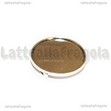Base Cammeo con passanti in metallo argento antico per 25mm