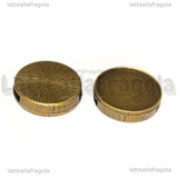 Base Cammeo a gettone con passanti in metallo color bronzo per 20mm