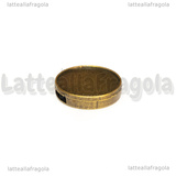Base Cammeo a gettone con passanti in metallo color bronzo per 20mm