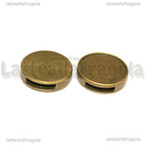 Base Cammeo a gettone con passanti in metallo color bronzo per 18mm