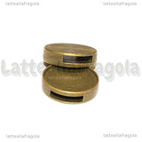 Base Cammeo a gettone con passanti in metallo color bronzo per 18mm
