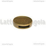 Base Cammeo a gettone con passanti in metallo color bronzo per 18mm