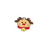 Charm Renna Rudolf in metallo argentato smaltato 18.5x18mm