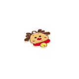 Charm Renna Rudolf in metallo argentato smaltato 18.5x18mm
