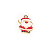 Charm Babbo Natale in metallo dorato smaltato 22.5x14mm