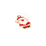 Charm Babbo Natale in metallo dorato smaltato 22.5x14mm