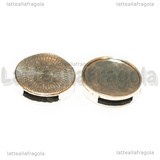 Base Cammeo a gettone con passanti in metallo argento antico per 18mm