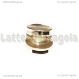 Base Cammeo a gettone con passanti in metallo argento antico per 18mm