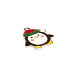 Charm Pinguino in metallo argentato smaltato 22.5x14mm