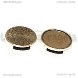 Base Cammeo a gettone con passanti in metallo argento antico per 20mm