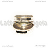 Base Cammeo a gettone con passanti in metallo argento antico per 20mm